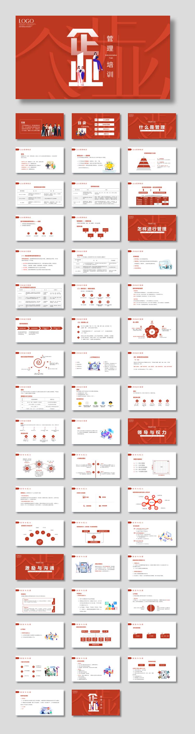 红色简约企业管理培训PPT下载