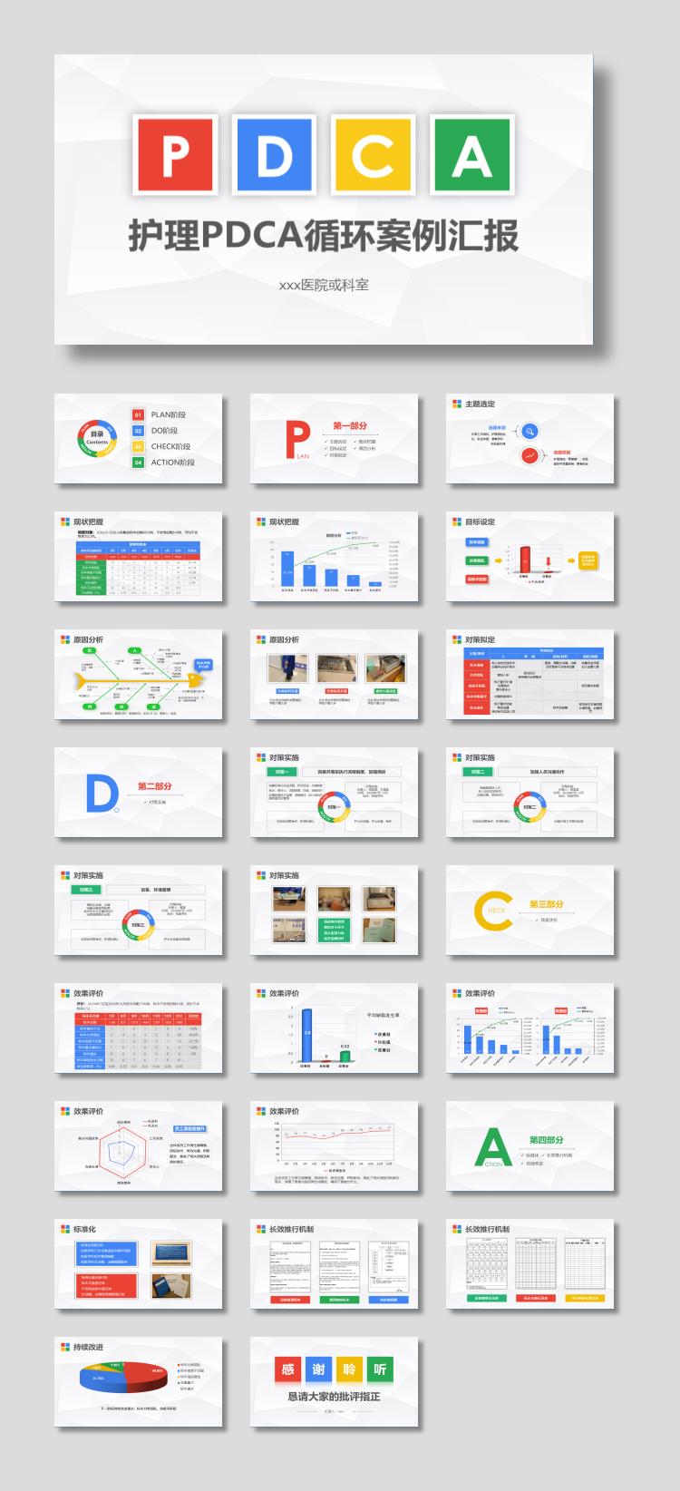 护理PDCA循环案例汇报PPT模板下载