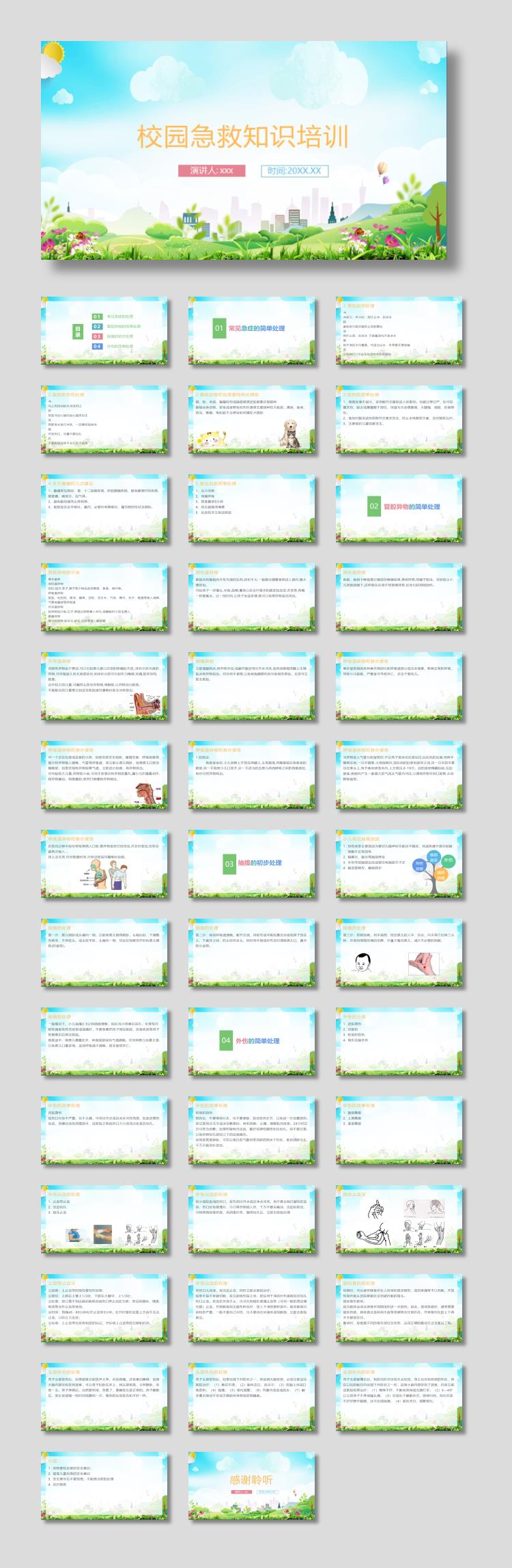 校园急救知识培训PPT