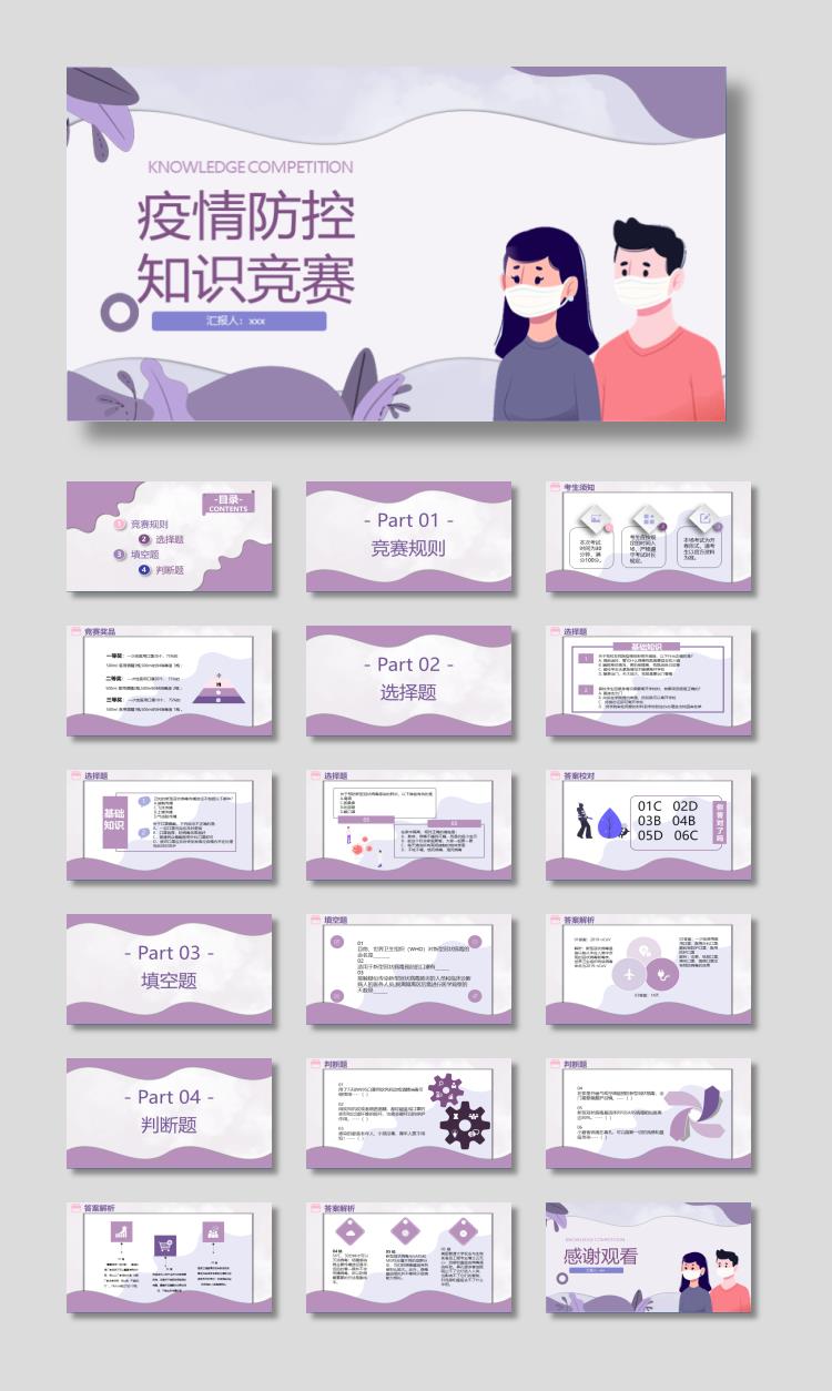 疫情防控校园知识竞赛PPT模板